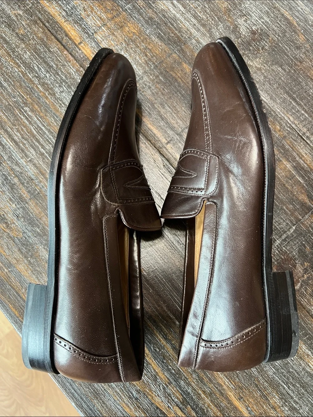 Bally Dark Brown Leather Penny Loafers
